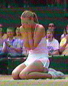 Maria Sharapova crying after her victory - click to enlarge