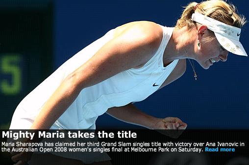 Maria Sharapova wint australian open 2008